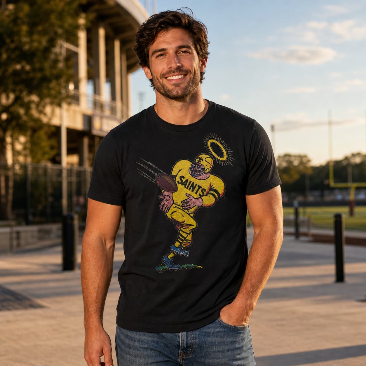 New Orleans Saints Retro Football 1969 Artwork Shirt