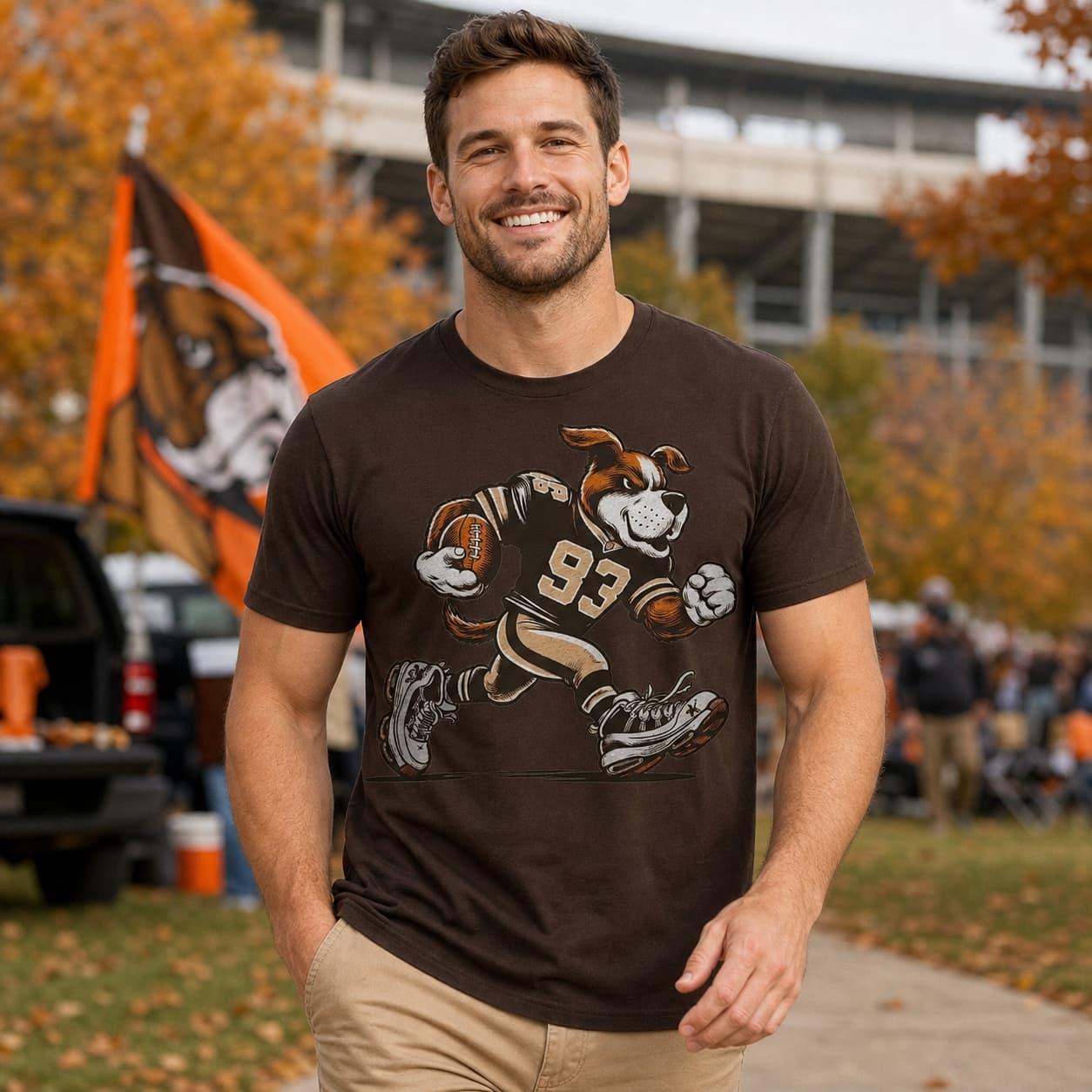 New Orleans Saints Retro Football Mascot Artwork Heather T-Shirt