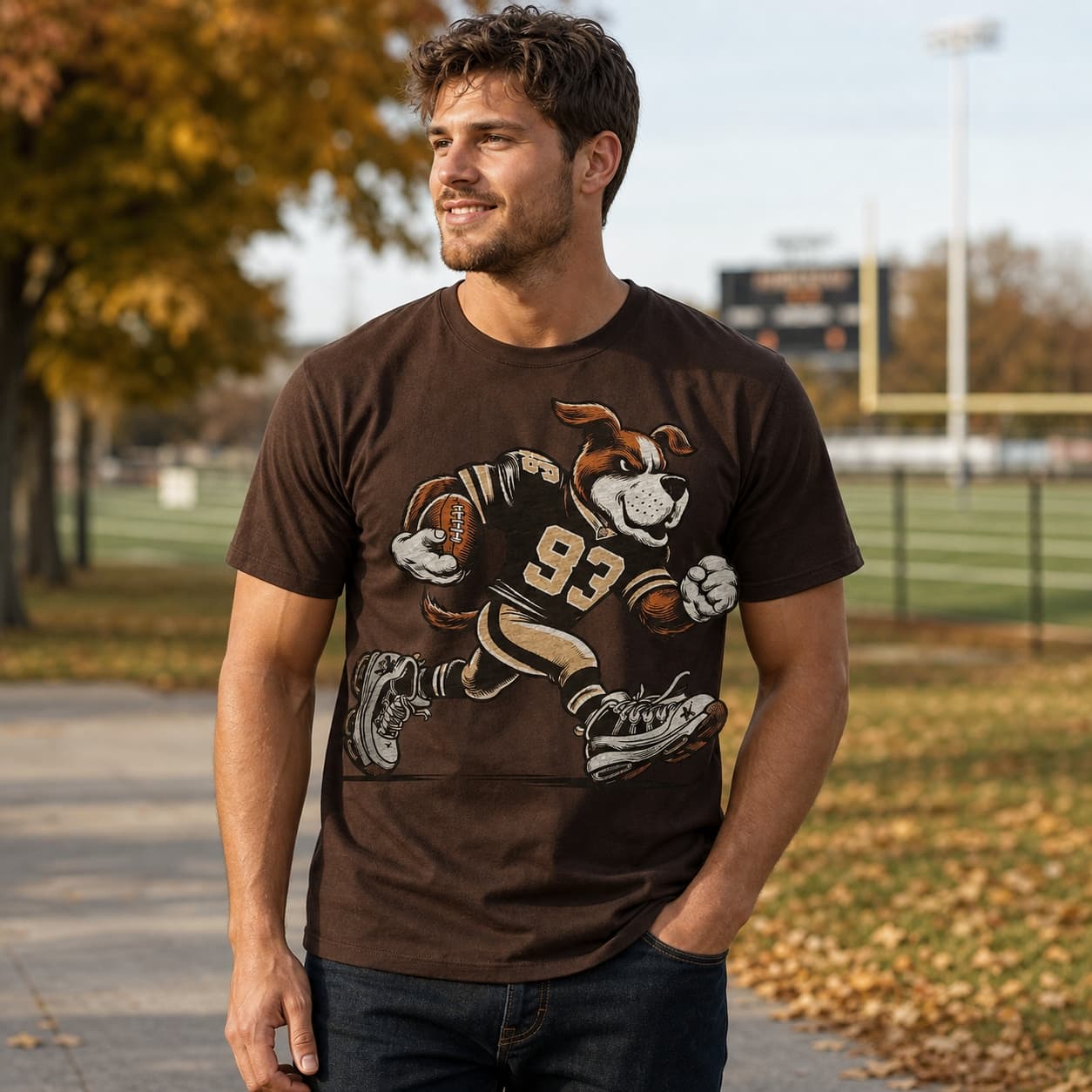 New Orleans Saints Retro Football Mascot Artwork Shirt
