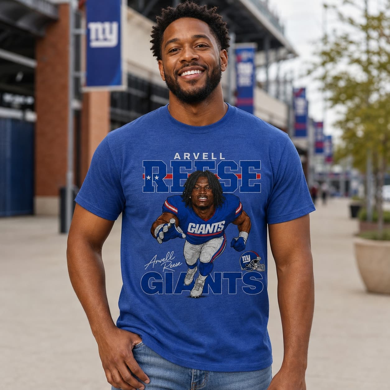 New York Giants Arvell Reese Football T-Shirt