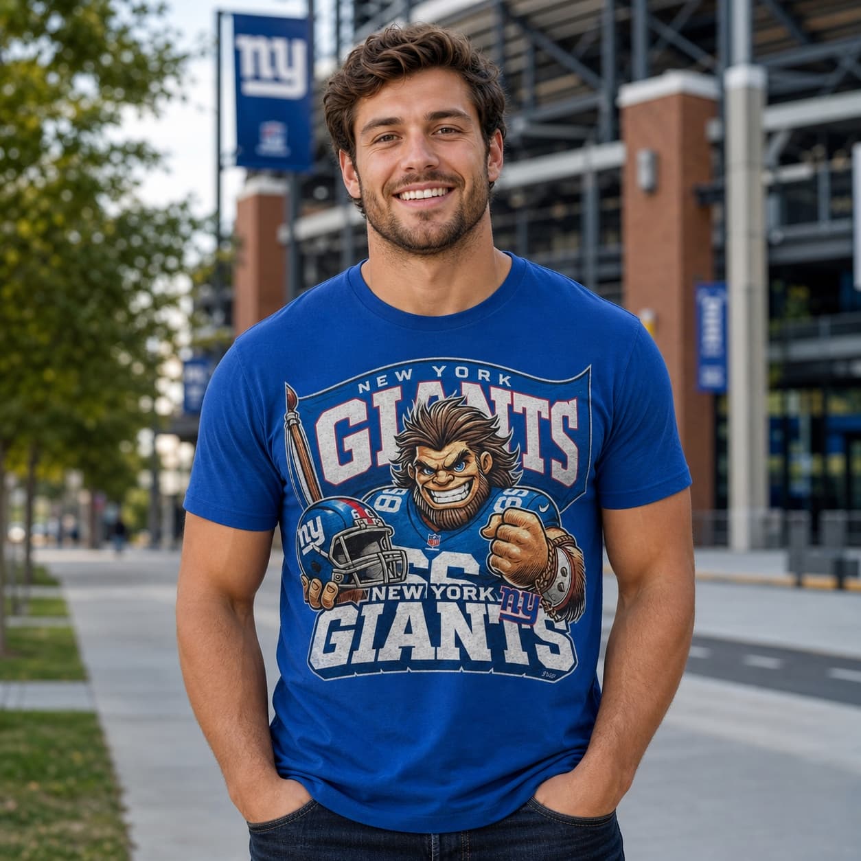 New York Giants Exclusive Retro Football Flag Artwork Shirt