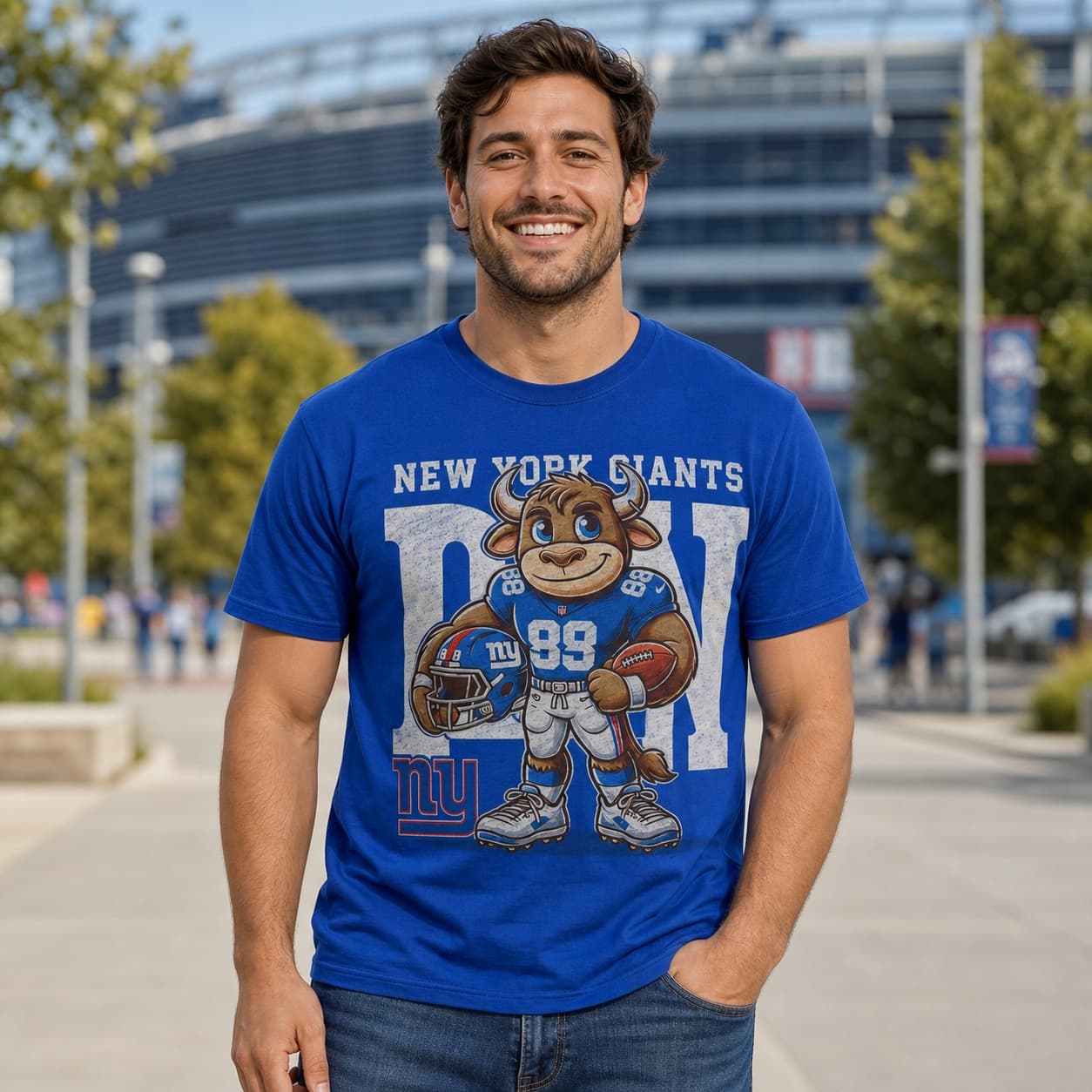 New York Giants Exclusive Retro Football Helmet Artwork Shirt