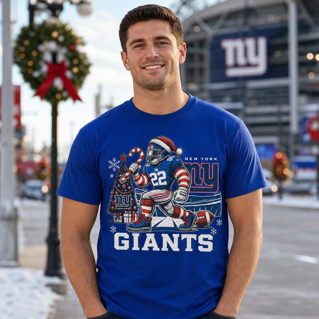 New York Giants Holiday Exclusive Retro Football Artwork Shirt