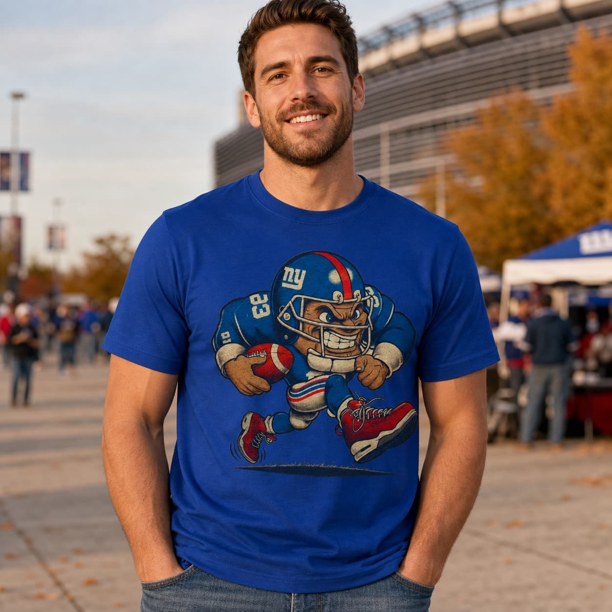 New York Giants Retro Football Mascot Artwork Shirt