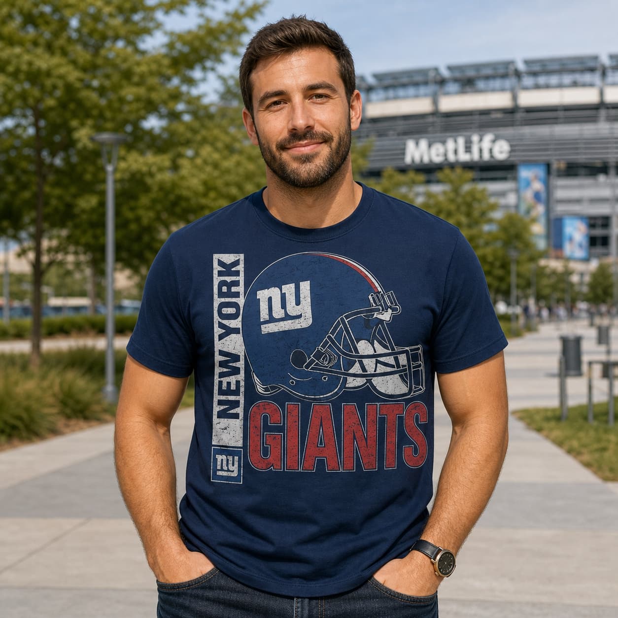 New York Giants Retro Rivals Football Helmet Artwork Shirt