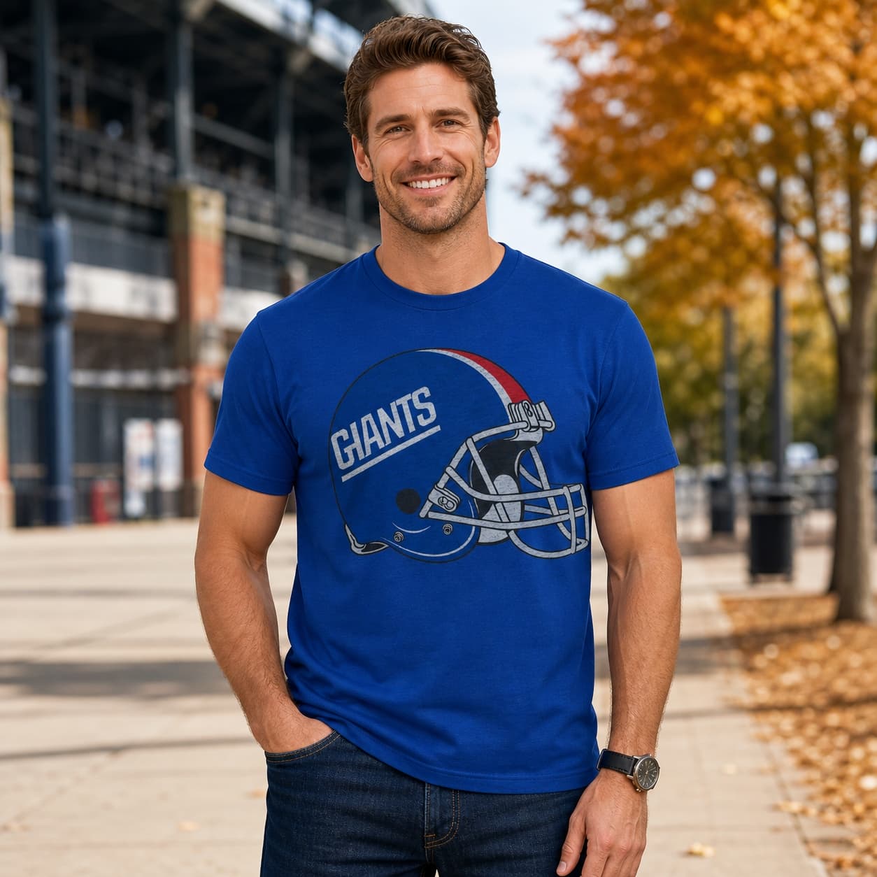 New York Giants Vintage Retro Football Helmet 1976 Artwork Shirt