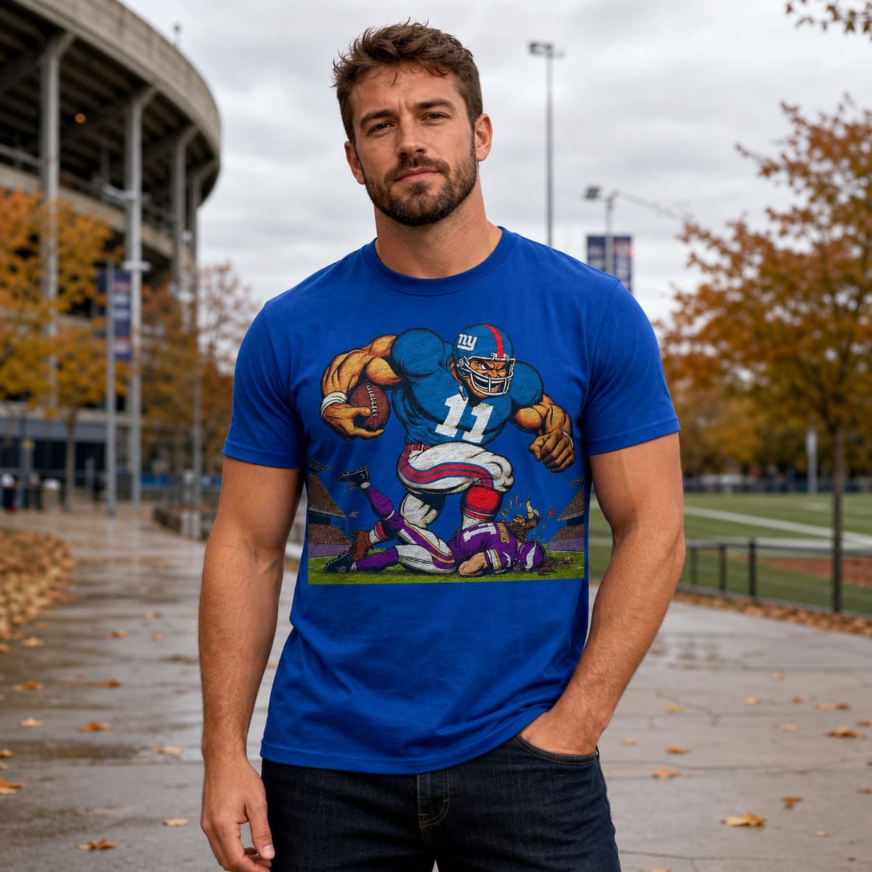 New York Giants vs. Minnesota Vikings Retro Rivalry Football Mascot Artwork Shirt