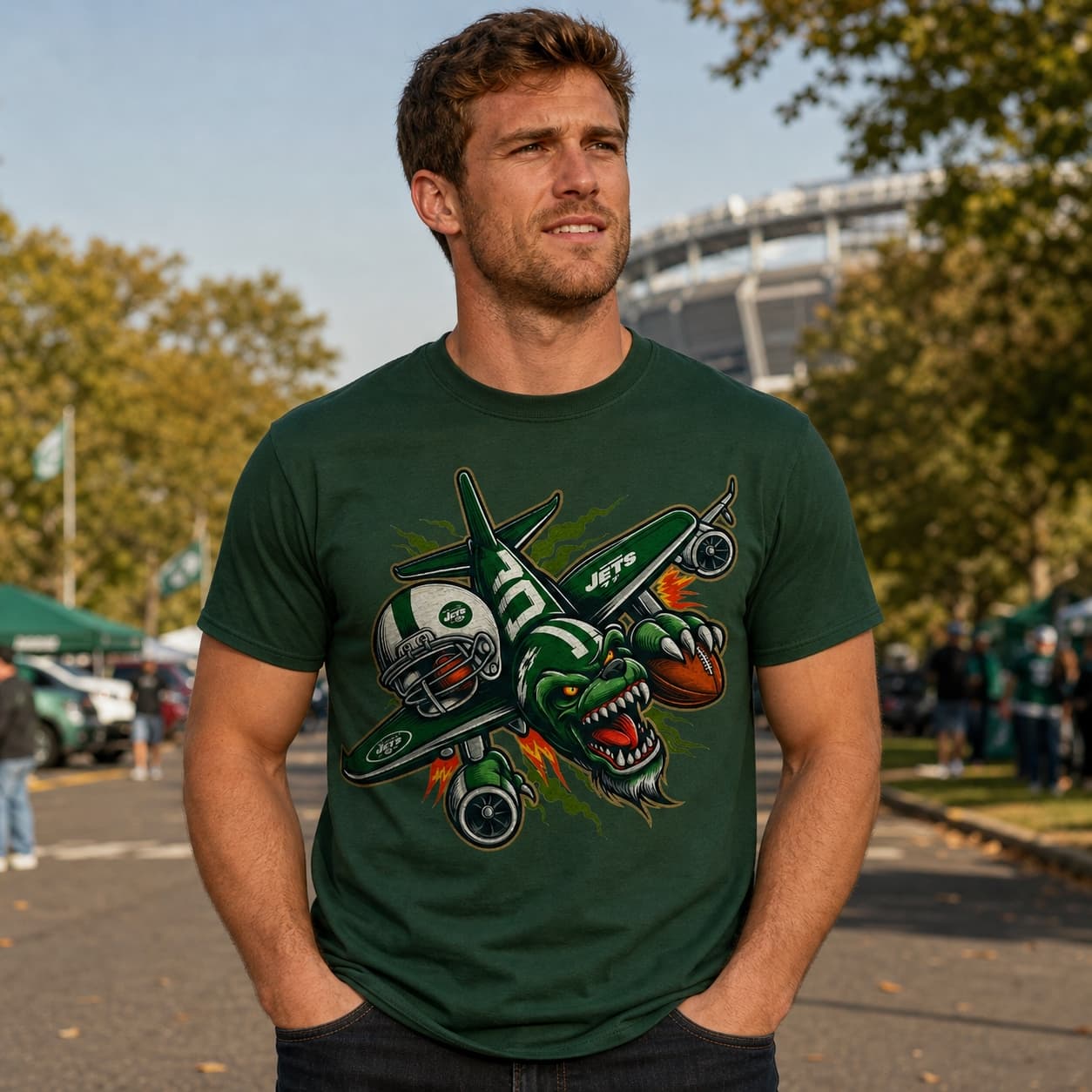 New York Jets Classic Retro Football Mascot Artwork Shirt