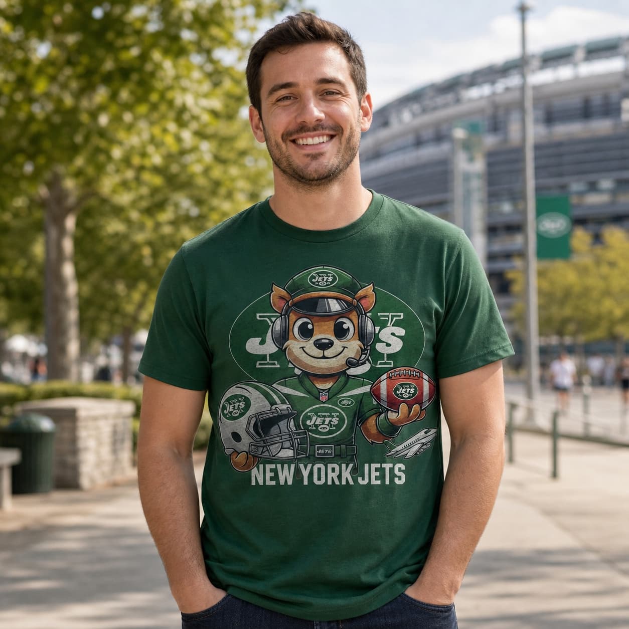 New York Jets Exclusive Retro Football Helmet Artwork Shirt