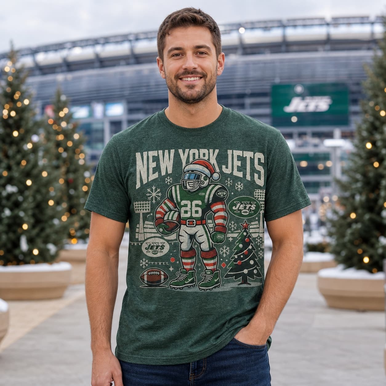 New York Jets Holiday Exclusive Retro Football Artwork Shirt