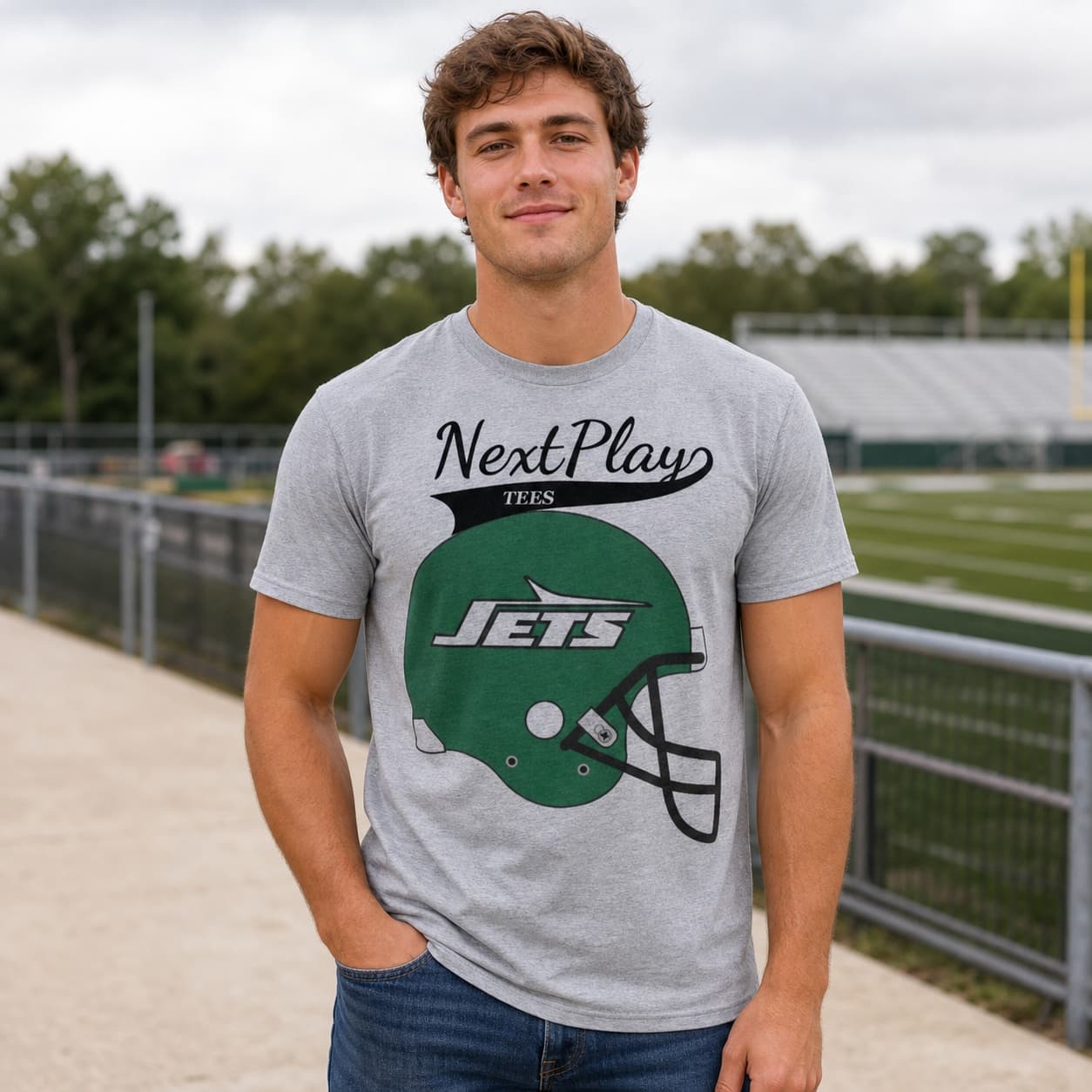 New York Jets Retro Football Helmet 1980 Artwork Shirt