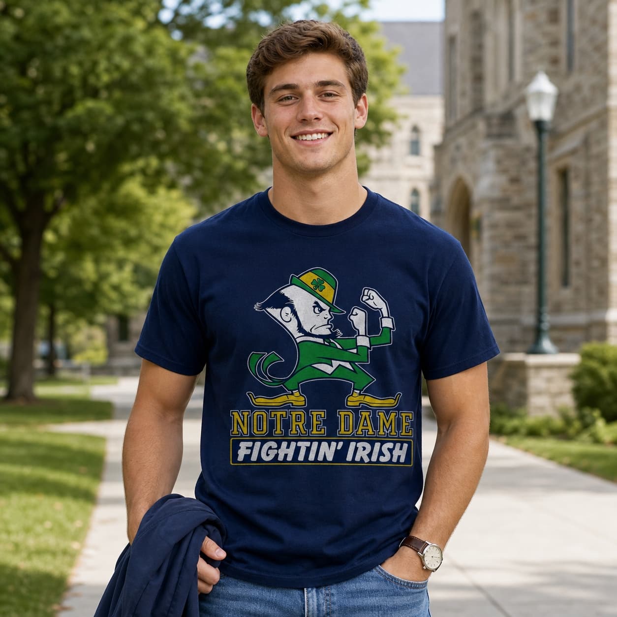 Notre Dame Fighting Irish Retro Football 1972 Artwork T-Shirt