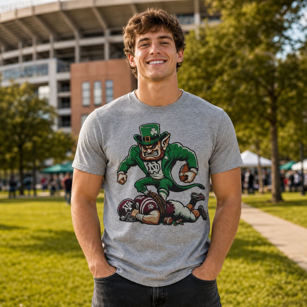 Notre Dame Fighting Irish vs. Texas A&M Aggies Retro Rivalry Football 2007 Artwork Shirt
