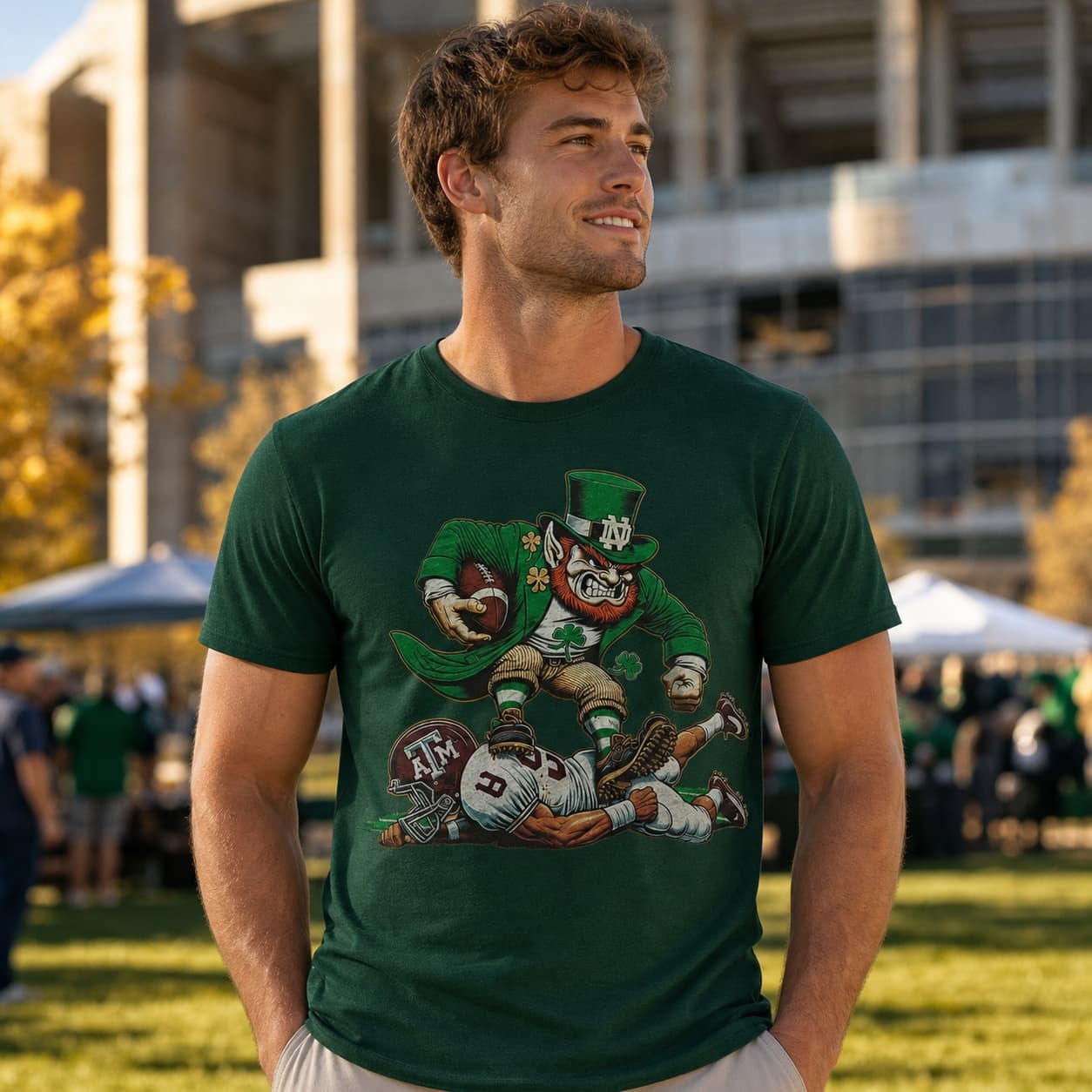 Notre Dame Fighting Irish vs. Texas A&M Aggies Retro Rivalry Football 2017 Artwork Shirt