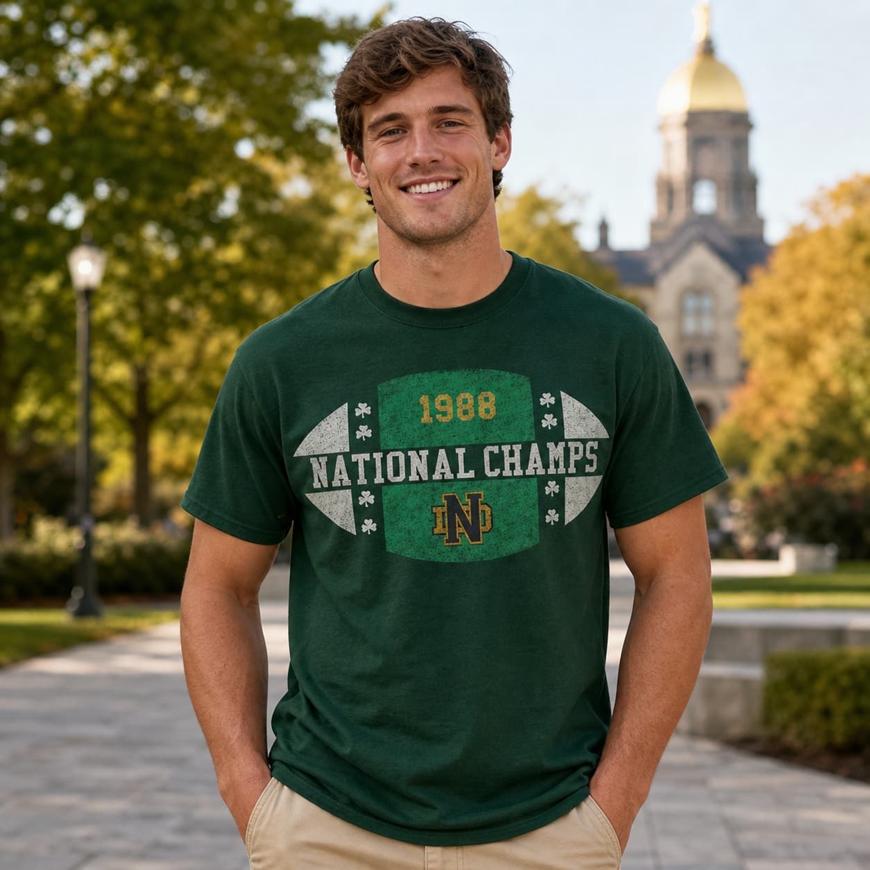 Notre Dame National Champs Vintage Football 1988 Artwork Shirt