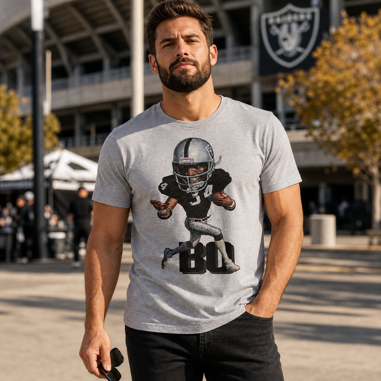 Oakland Raiders Retro Bo Jackson Football 1989 Artwork Shirt