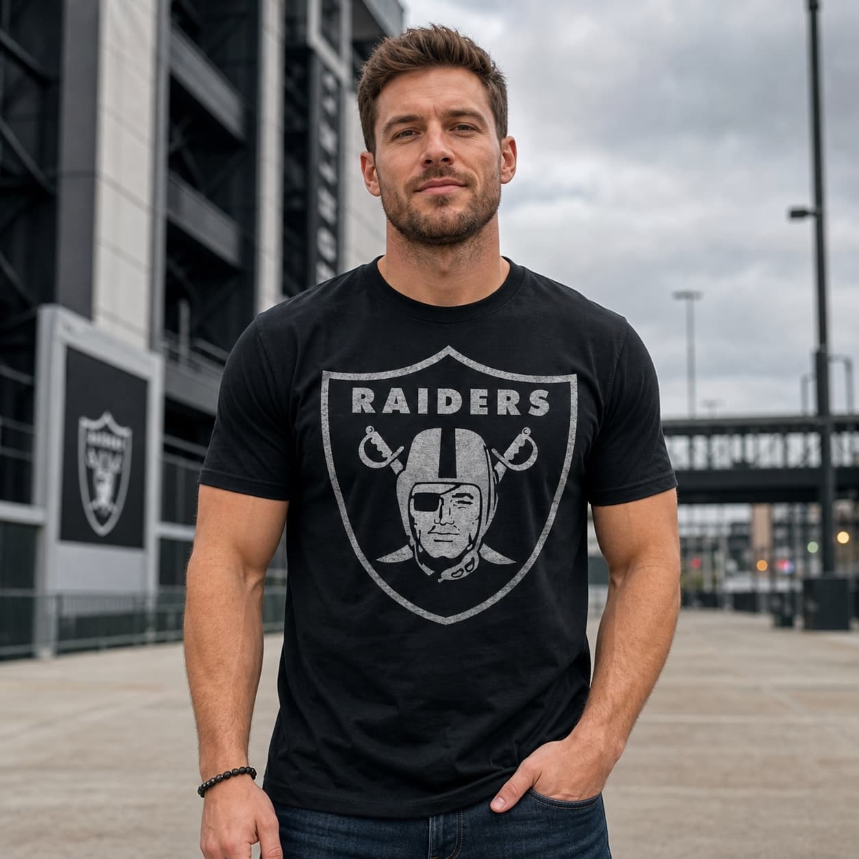 Oakland Raiders Retro Football 1982 Artwork TShirt