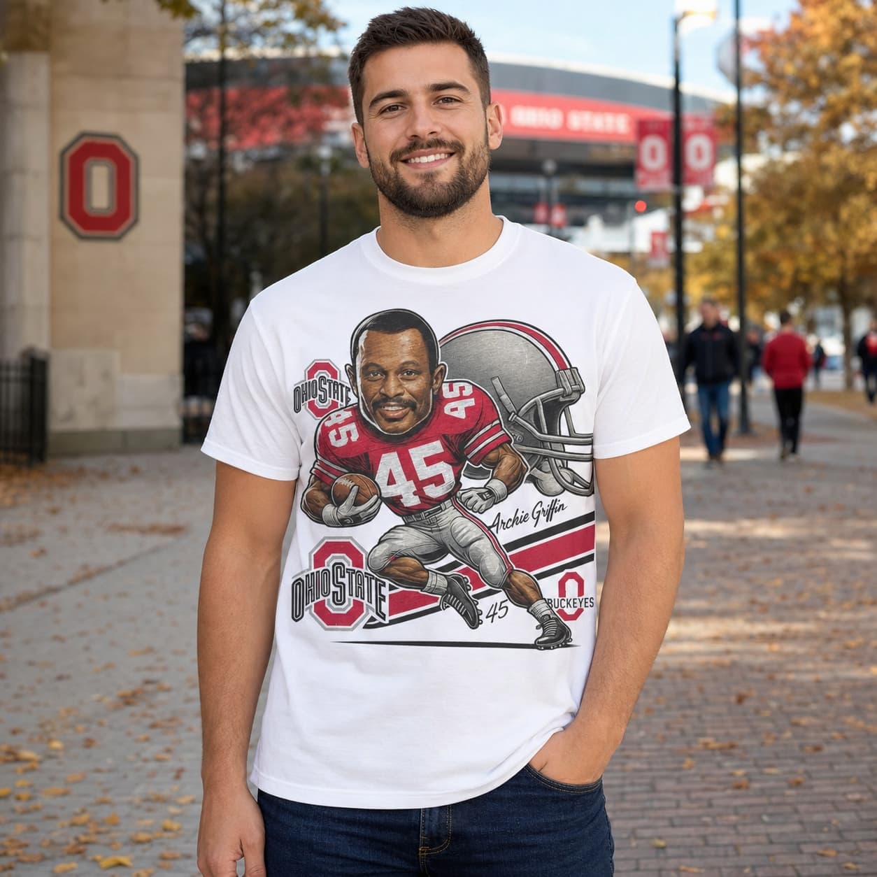Ohio State Buckeyes Archie Griffin Exclusive Retro Football 1974 Artwork Shirt