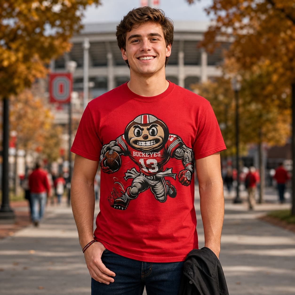 Ohio State Buckeyes Brutus Exclusive Retro Football Artwork Shirt