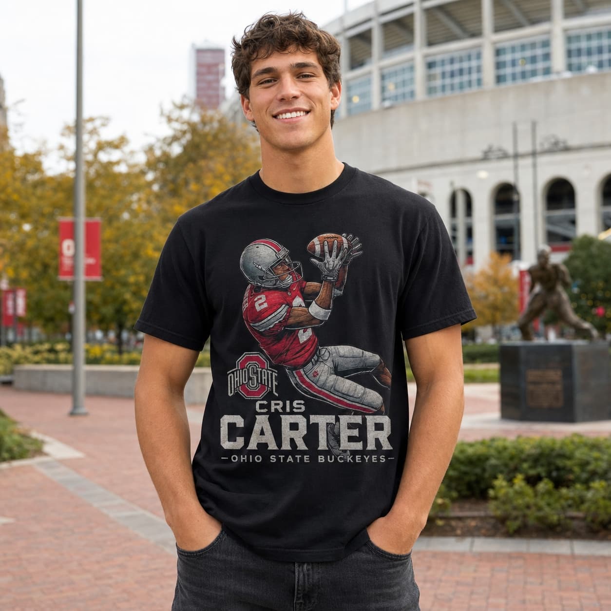 Ohio State Buckeyes Exclusive Cris Carter Retro Football 1985 Artwork Shirt