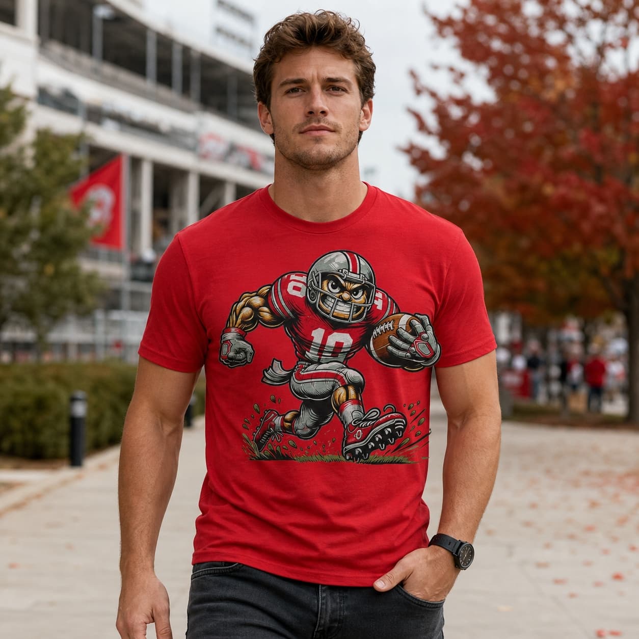 Ohio State Buckeyes Exclusive Retro Football Artwork Shirt