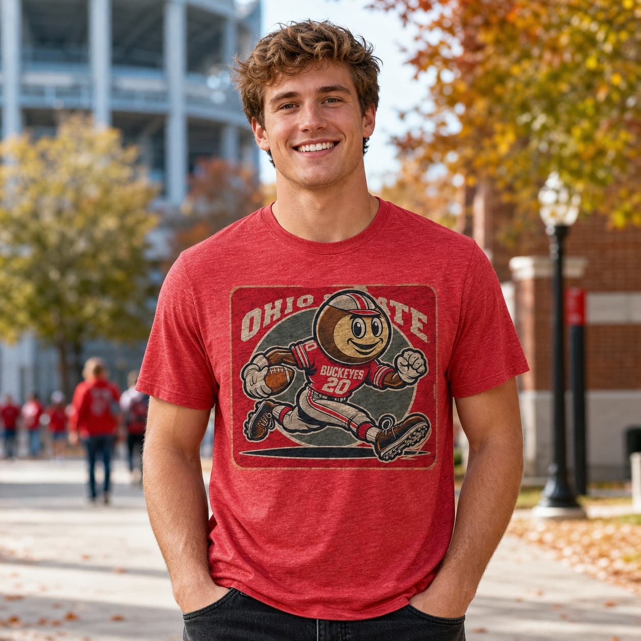 Ohio State Buckeyes Exclusive Retro Football Brutus Artwork Shirt