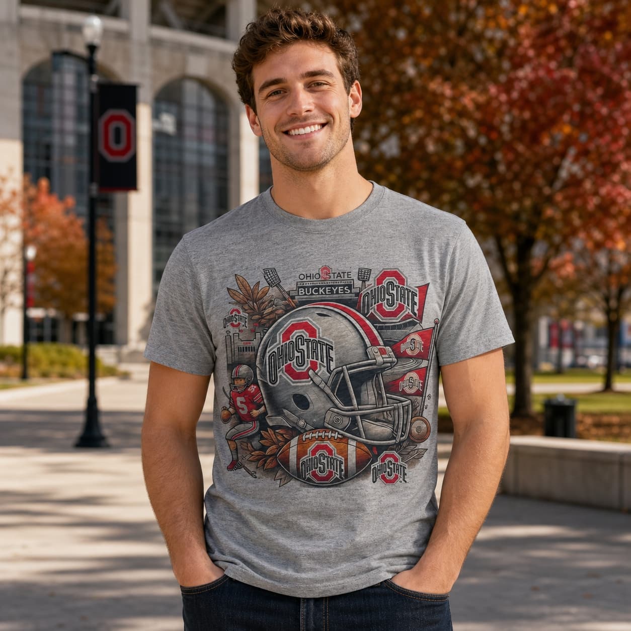 Ohio State Buckeyes Exclusive Retro Football Collage Artwork Shirt