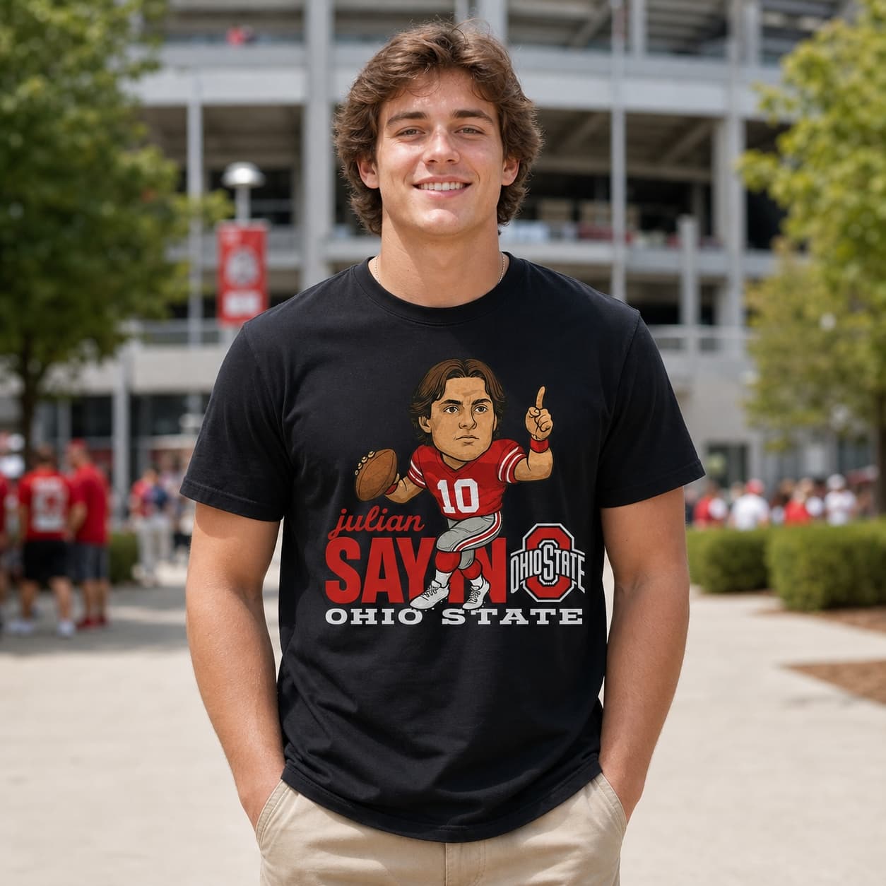 Ohio State Buckeyes QB Julian Sayin Exclusive Retro Football Artwork Shirt