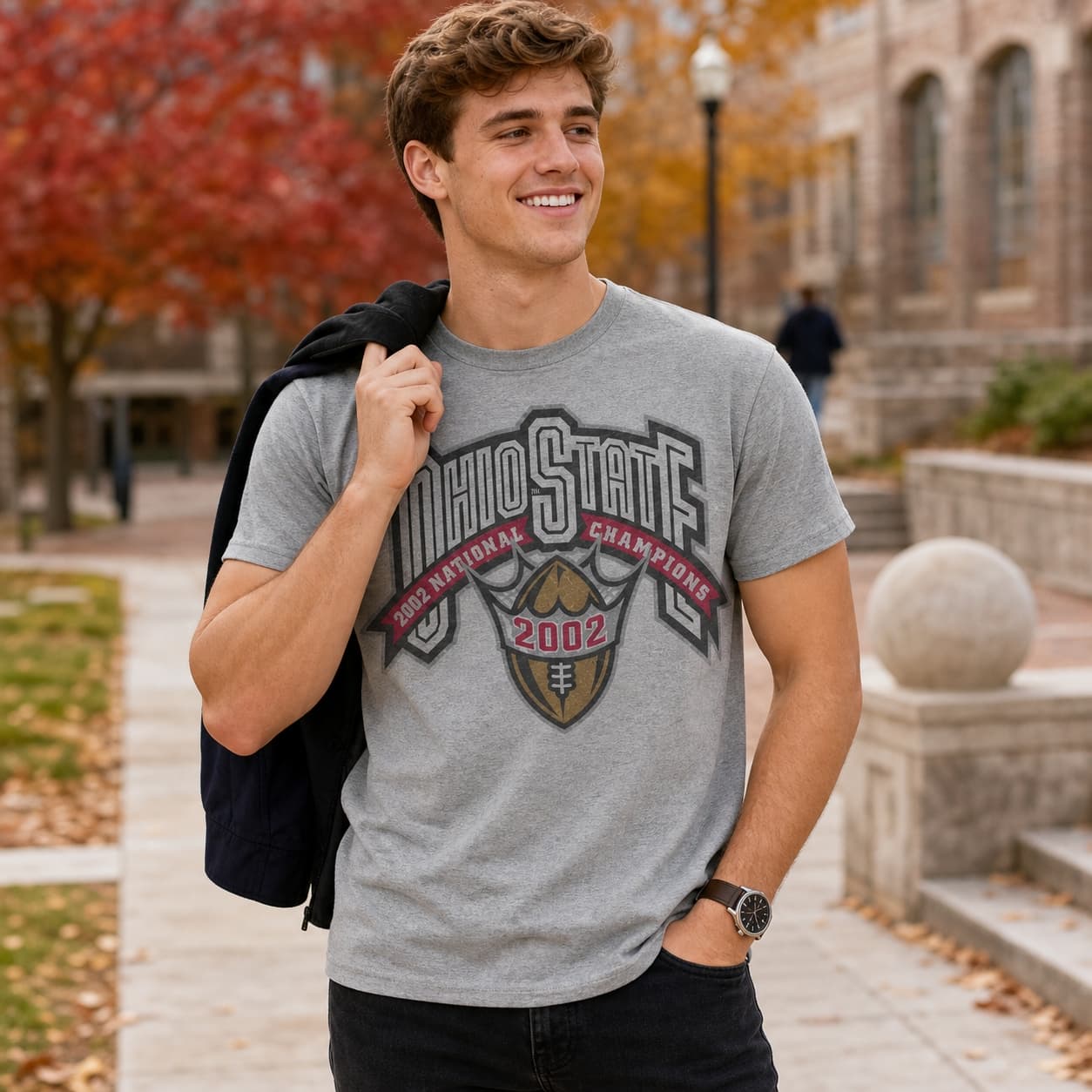 Ohio State Buckeyes Retro National Champions Football 2002 Artwork Shirt