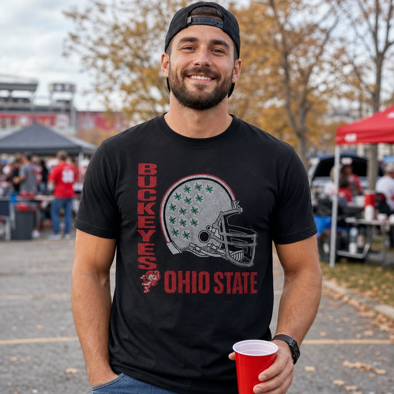 Ohio State Buckeyes Throwback Exclusive Retro Football Artwork Shirt