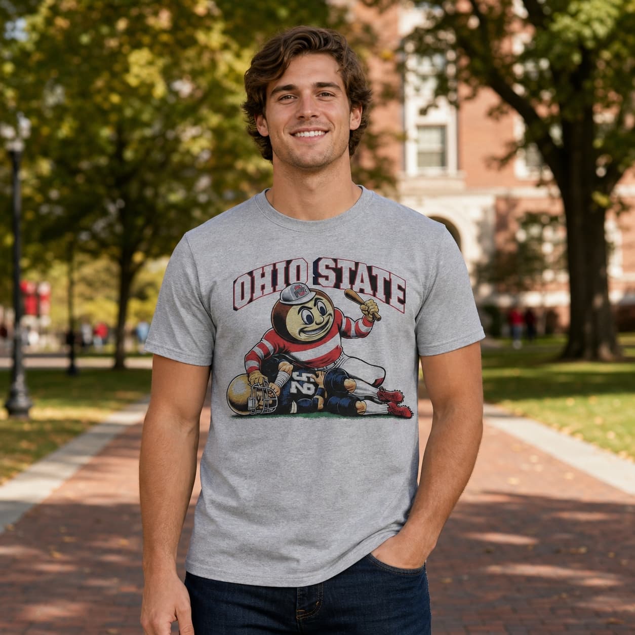 Ohio State Buckeyes vs. Notre Dame Fighting Irish Exclusive Retro Rivalries Football Artwork Shirt