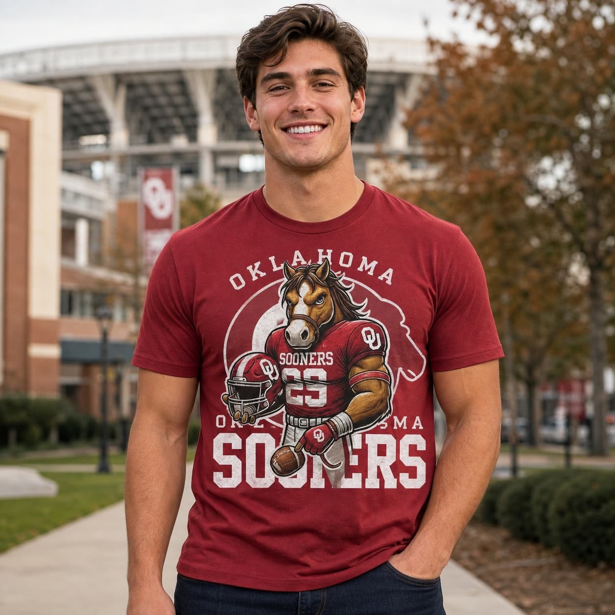 Oklahoma Sooners Exclusive Retro Football Helmet Artwork Shirt