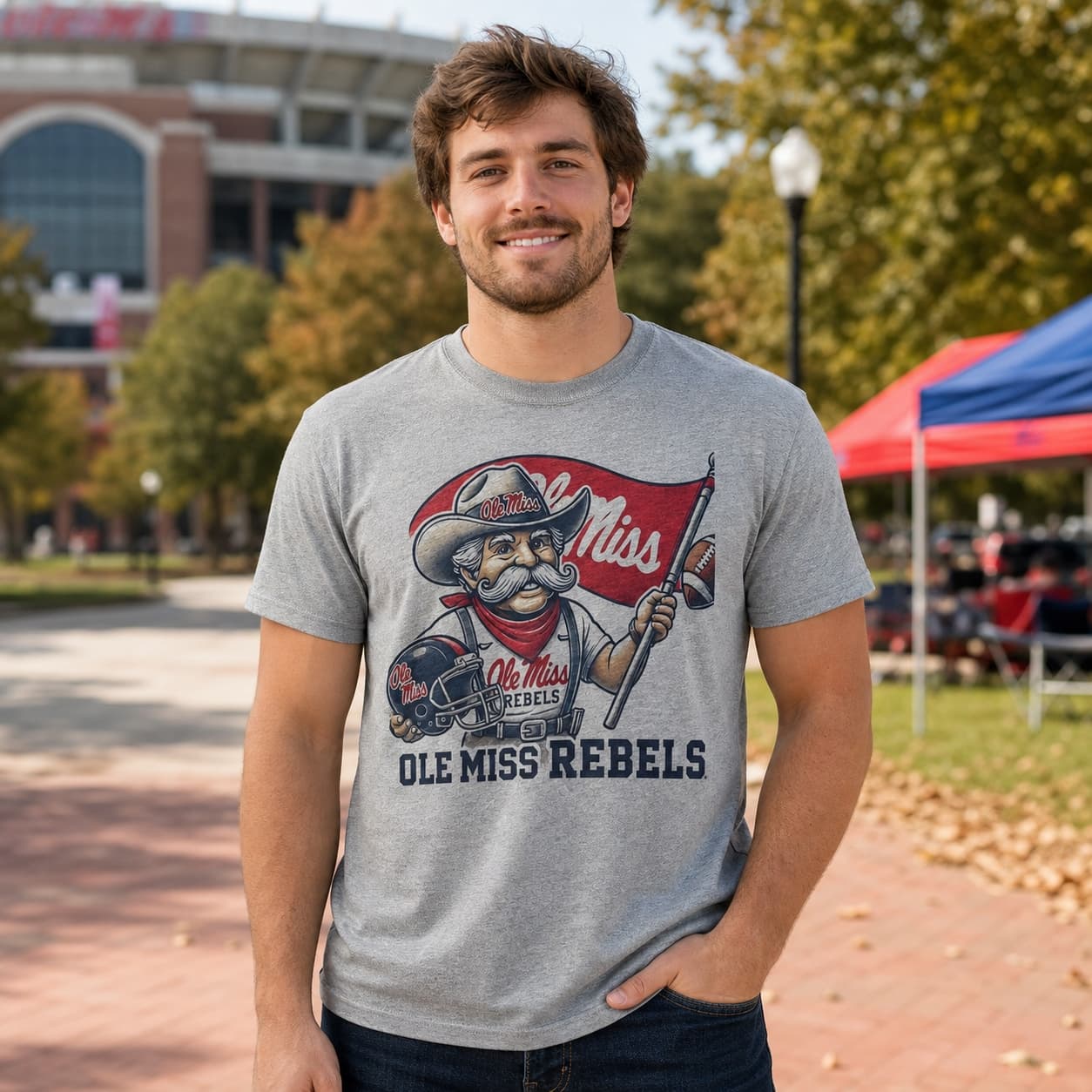 Ole Miss Rebels Exclusive Retro Football Flag Colonel Artwork Shirt