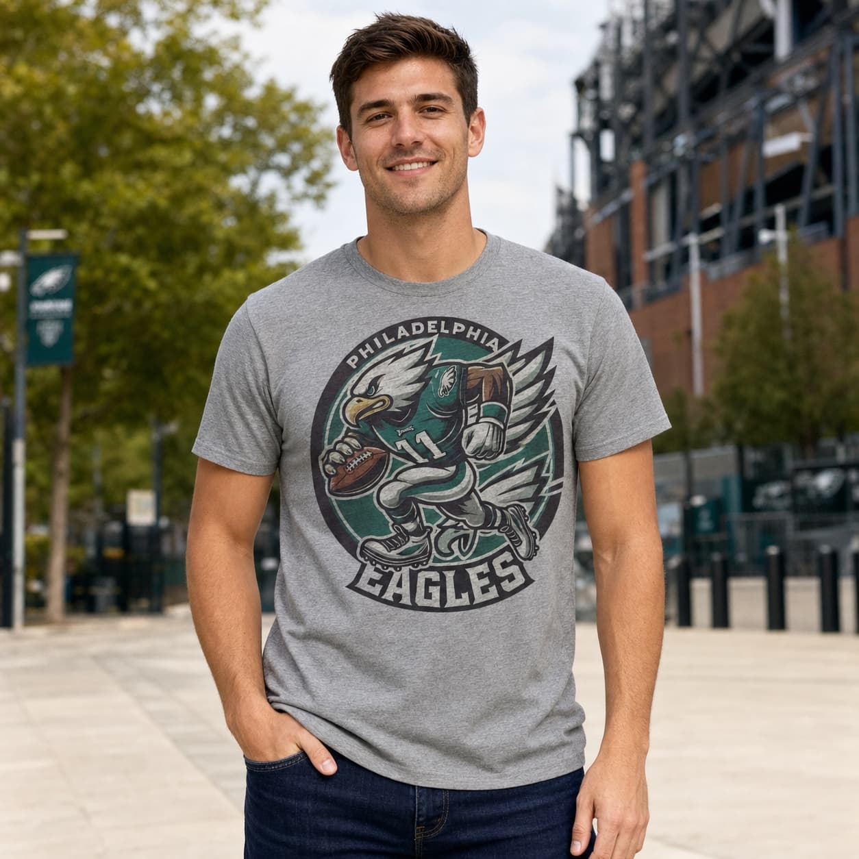Philadelphia Eagles Exclusive Retro Football Circle Artwork Shirt