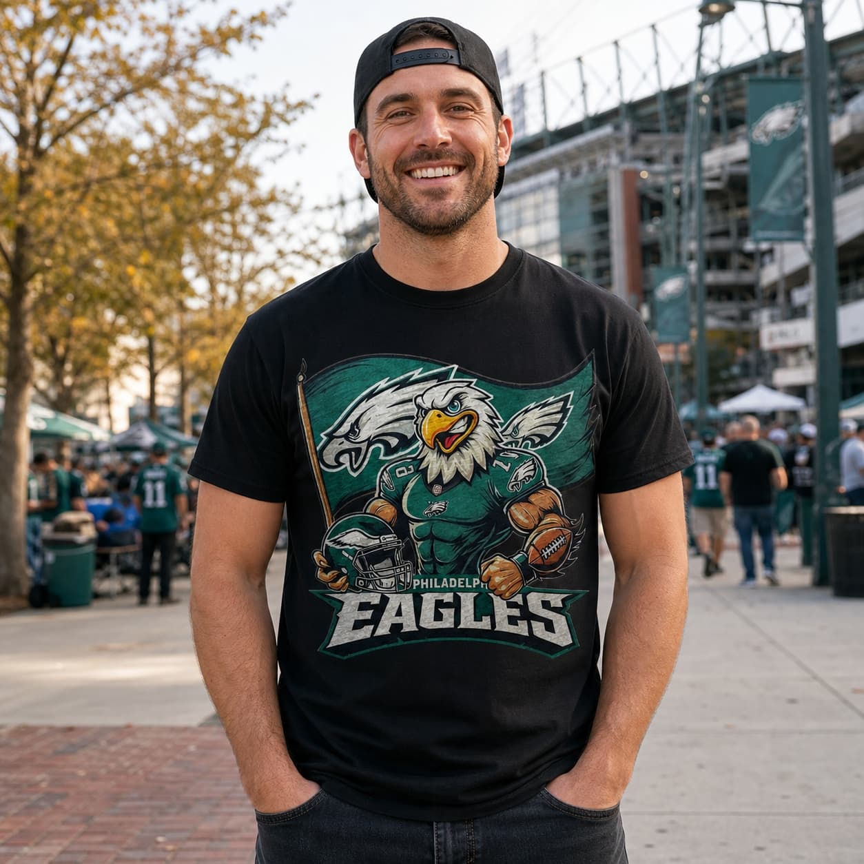 Philadelphia Eagles Exclusive Retro Football Flag Artwork Shirt