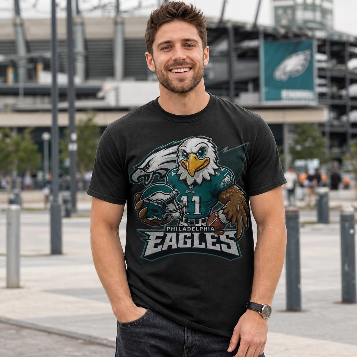 Philadelphia Eagles Exclusive Retro Football Helmet Artwork Shirt