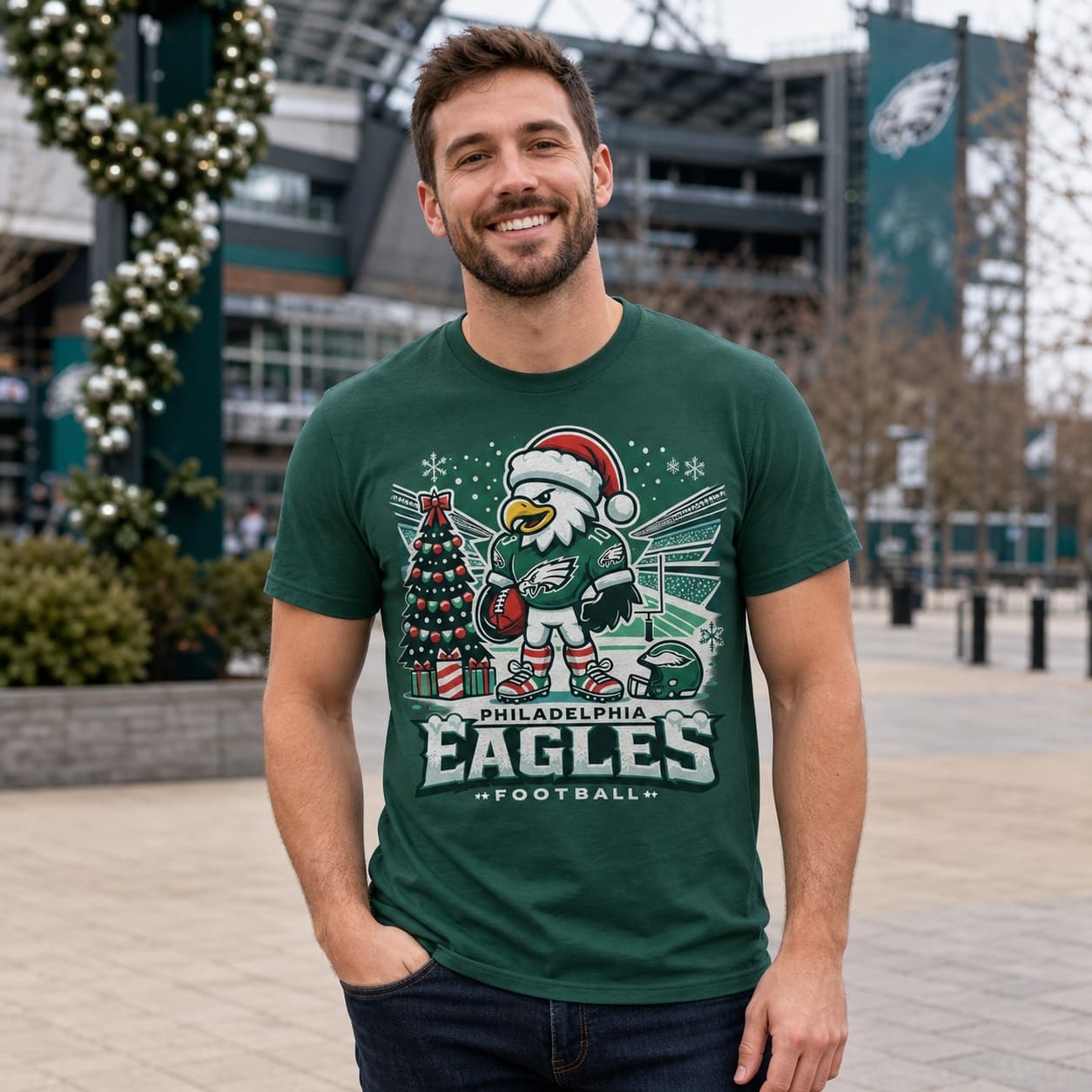Philadelphia Eagles Holiday Exclusive Retro Football Artwork Shirt