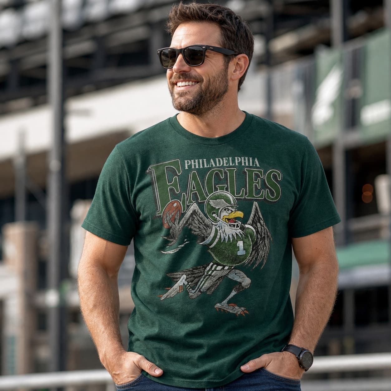 Philadelphia Eagles Mascot Retro Football 1991 Artwork Shirt