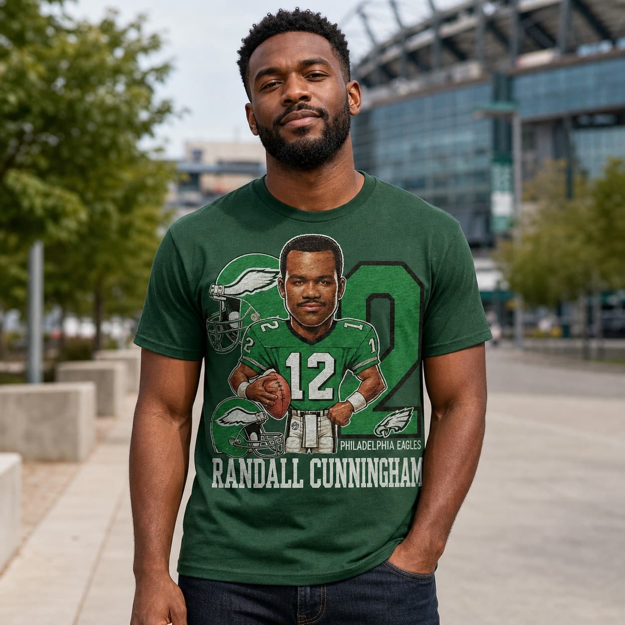 Philadelphia Eagles Randall Cunningham Exclusive Retro Football 1985 Artwork Shirt