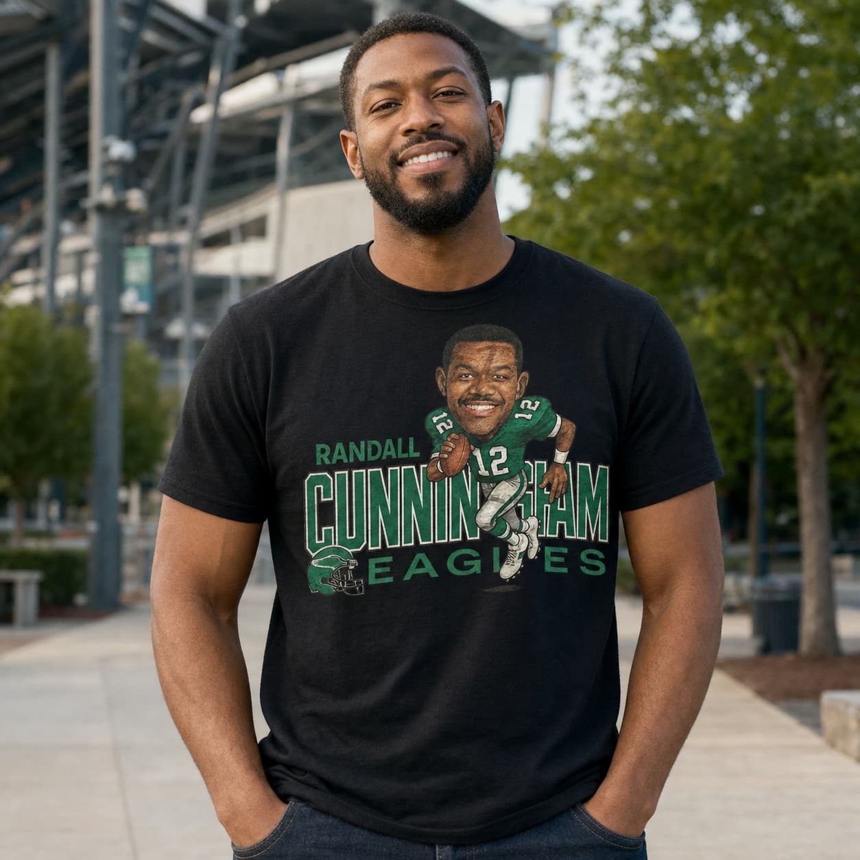 Philadelphia Eagles Randall Cunningham Retro Football 1986 Artwork Shirt