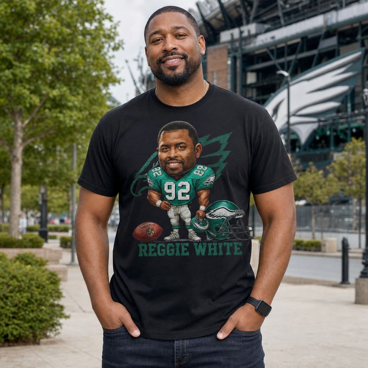 Philadelphia Eagles Reggie White Exclusive Retro Football 1987 Artwork Shirt