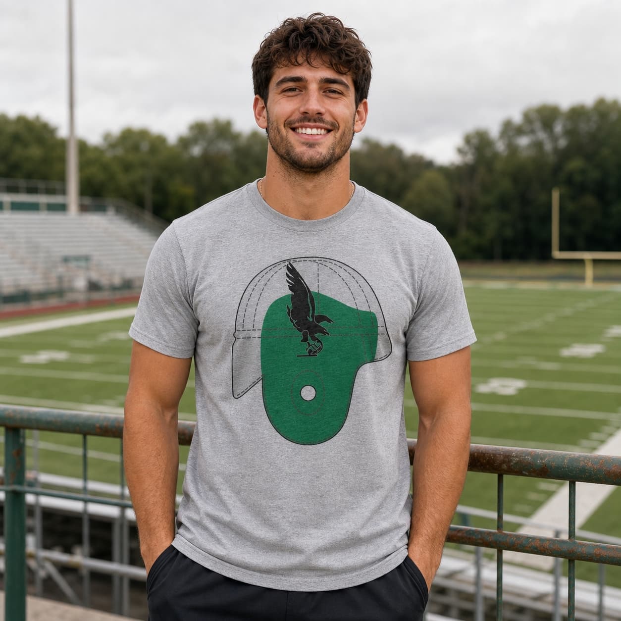 Philadelphia Eagles Retro Football Helmet 1944 Artwork Shirt