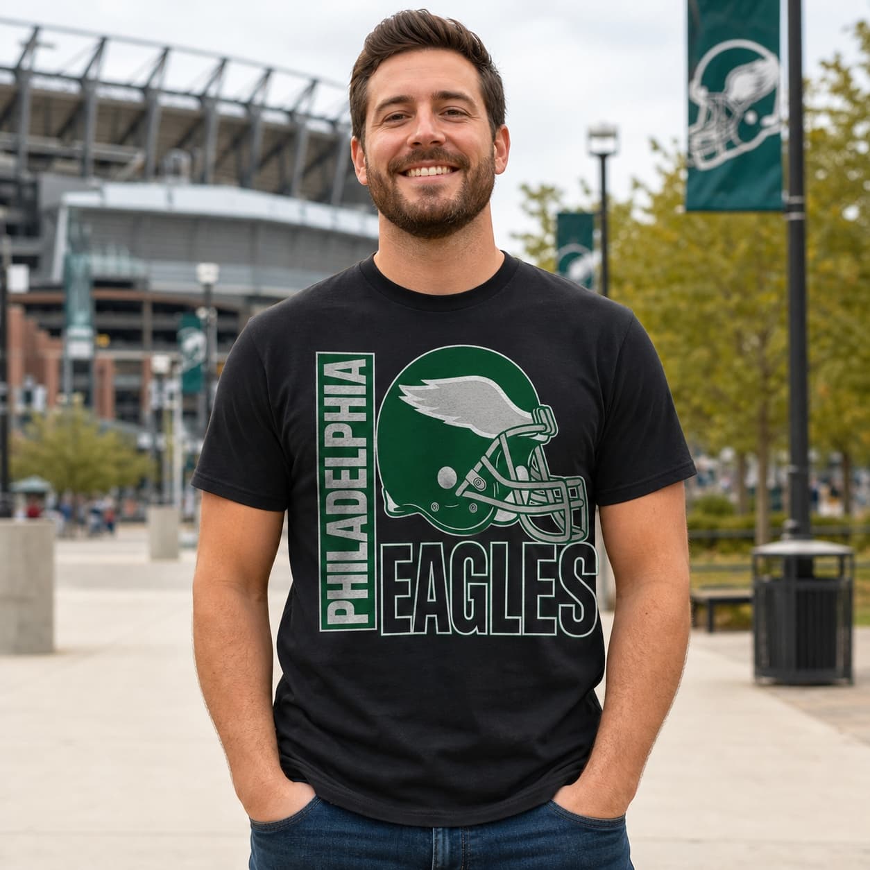 Philadelphia Eagles Throwback Retro Football Helmet 1985 Artwork Shirt