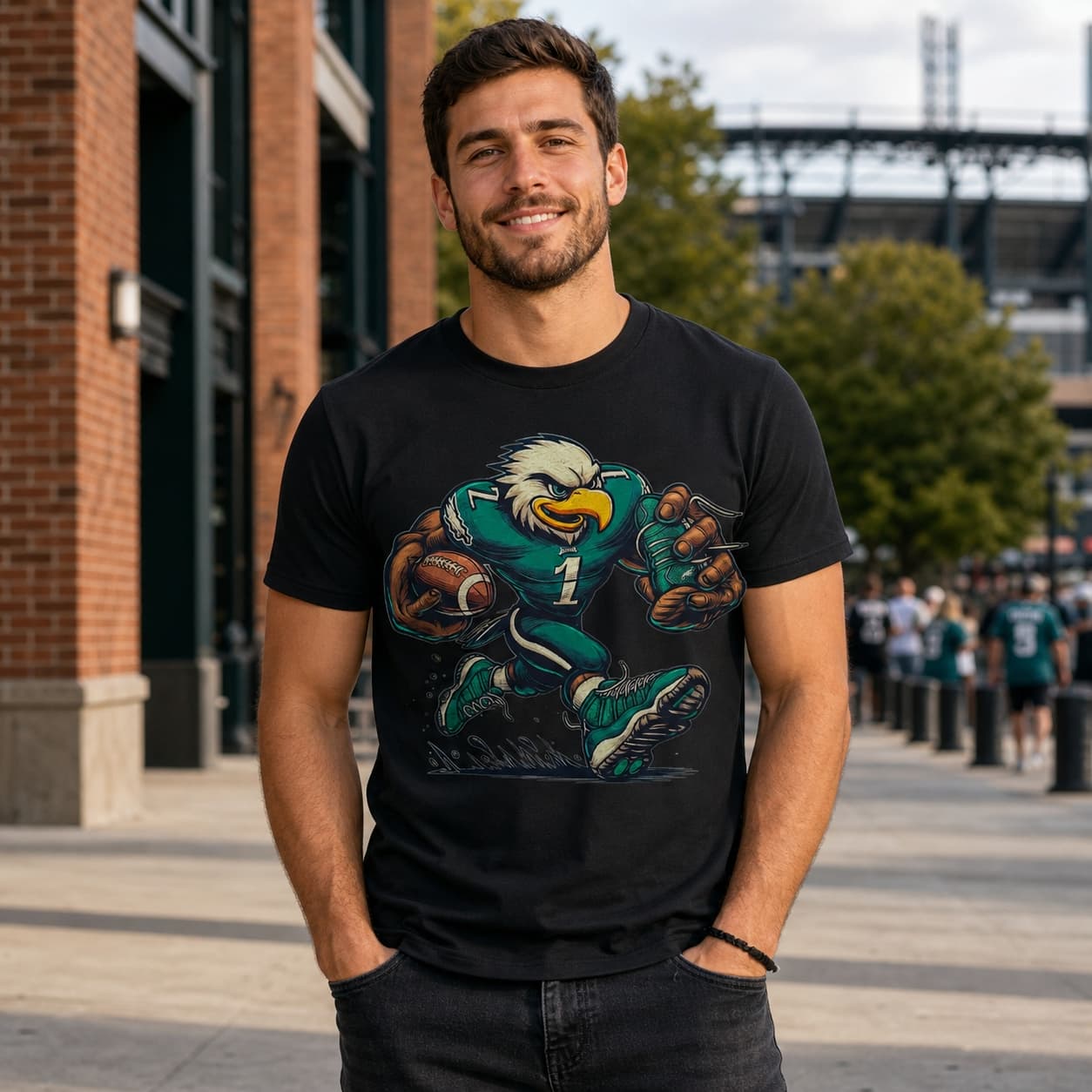 Philadelphia Eagles Vintage Retro Football Mascot Artwork Shirt