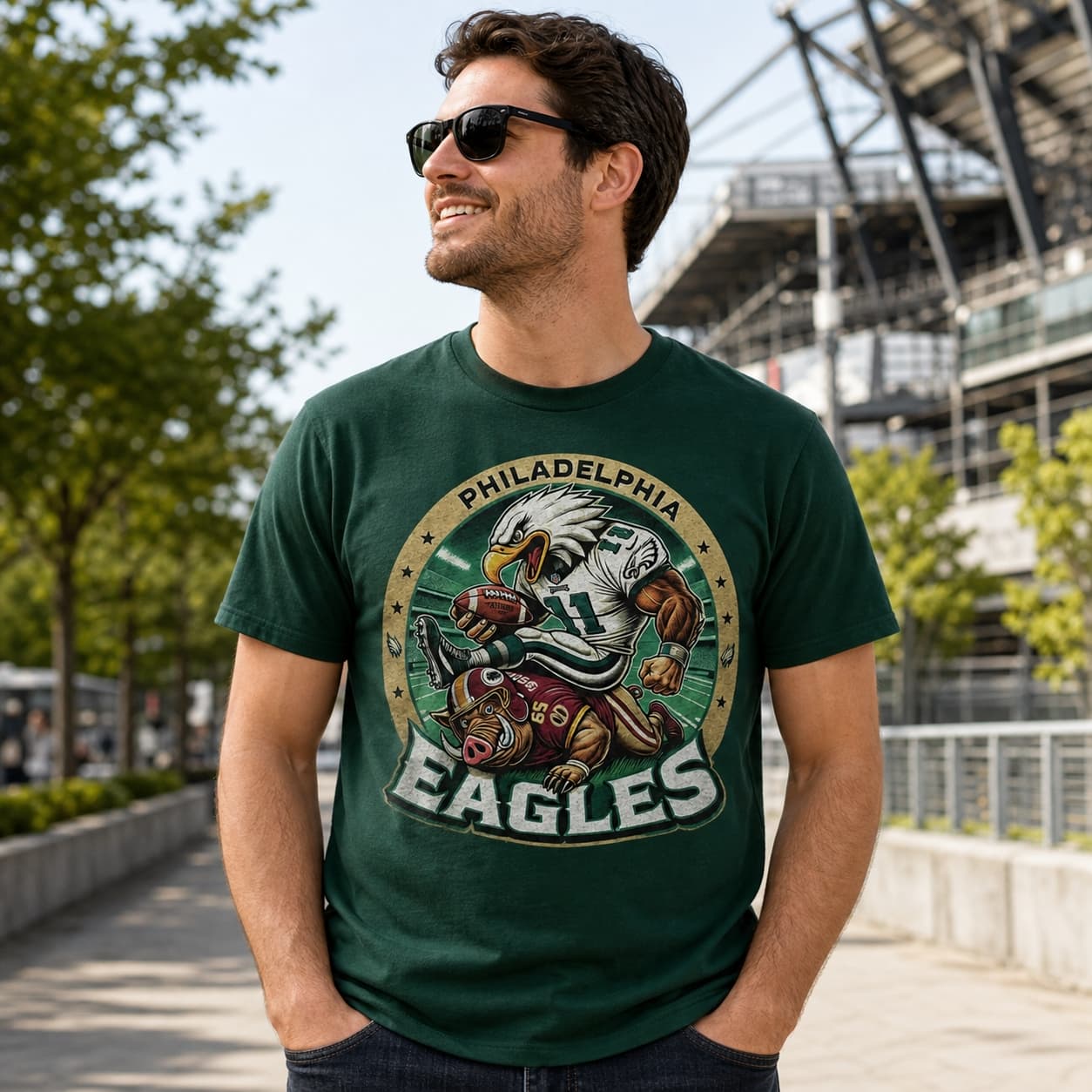 Philadelphia Eagles vs. Washington Commanders Exclusive Retro Rivalries Football Artwork Shirt