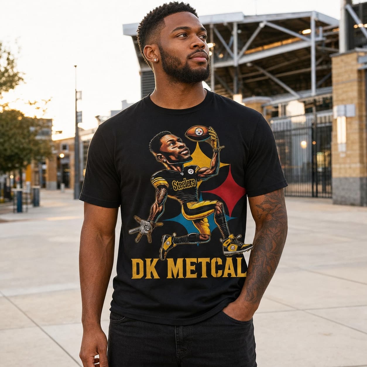 Pittsburgh Steelers DK Metcalf TD Exclusive Retro Football Artwork Shirt