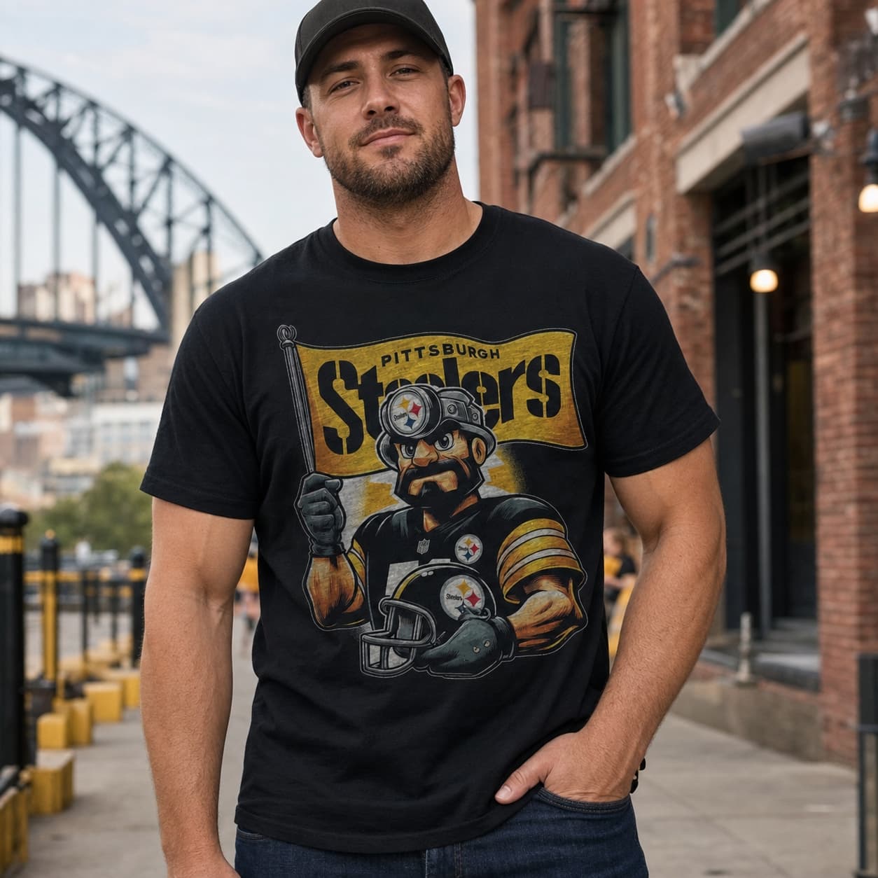 Pittsburgh Steelers Exclusive Retro Football Flag Artwork Shirt
