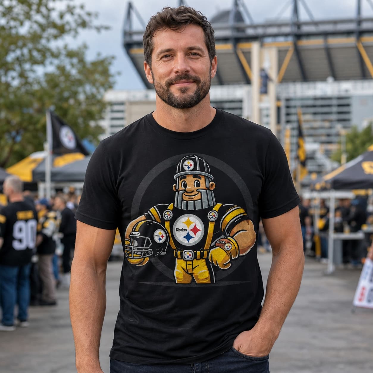 Pittsburgh Steelers Exclusive Retro Football Helmet Artwork Shirt