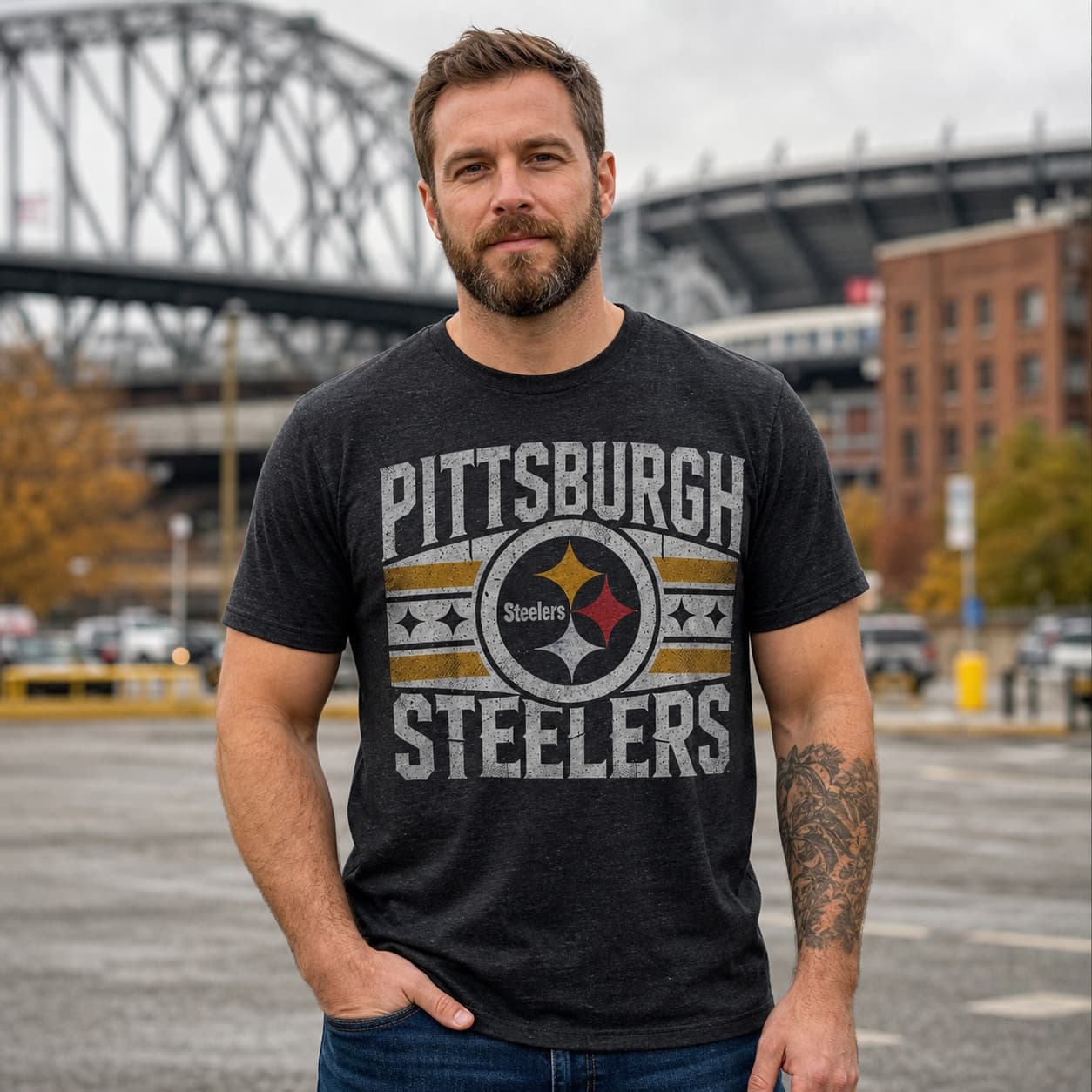 Pittsburgh Steelers Exclusive Retro Throwback Football Artwork Shirt