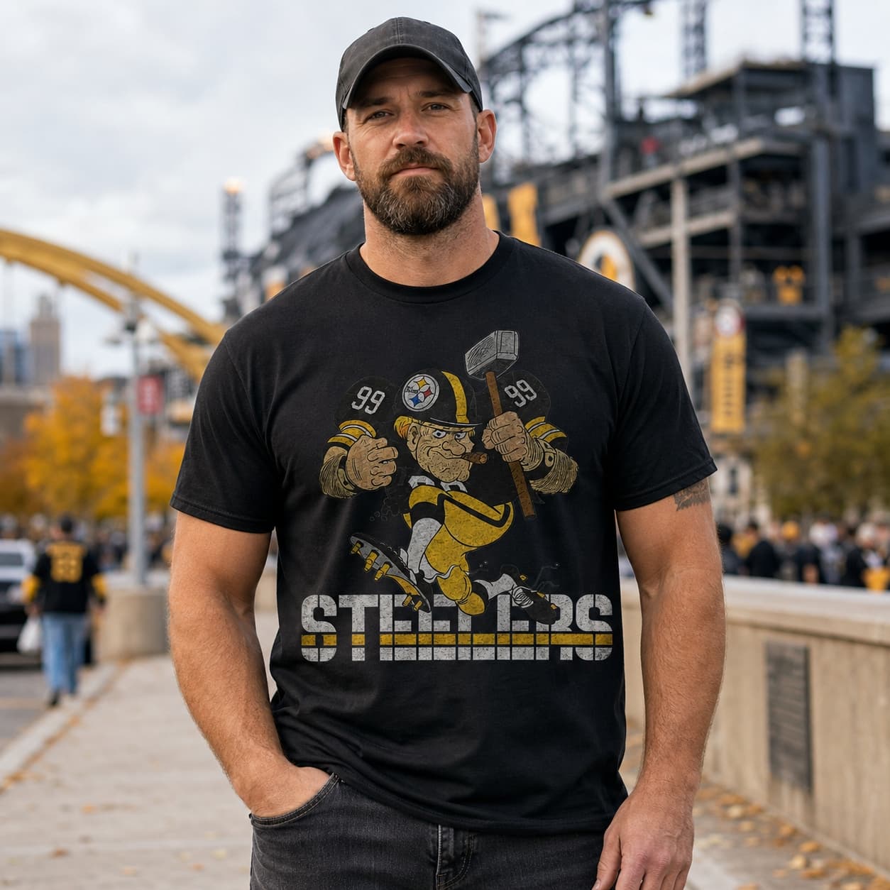 Pittsburgh Steelers Mascot Retro Football 1992 Artwork Shirt
